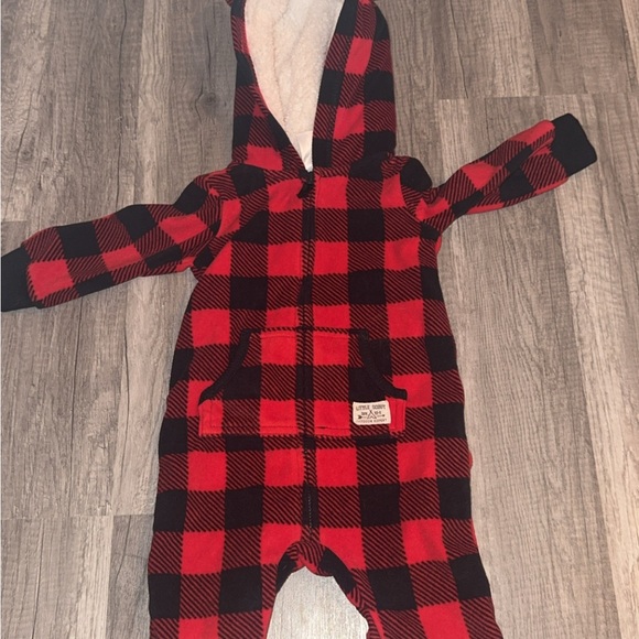 Carter's Red and Black Checkered Bear Romper 9m - Picture 1 of 2
